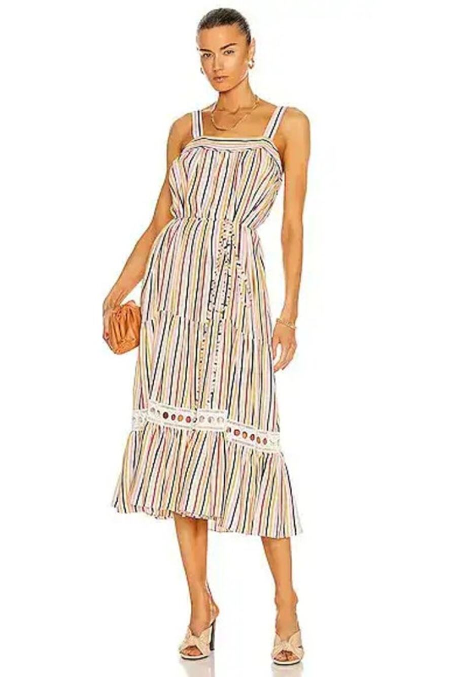 Lemlem Womens Size XS Multicolor Striped Anika Sweepy Sundress